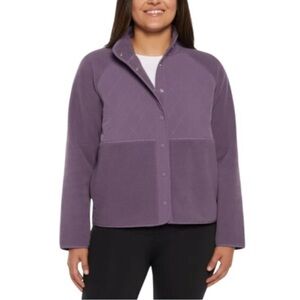 Gap fit fleece button up shacket jacket - Sherpa - purple